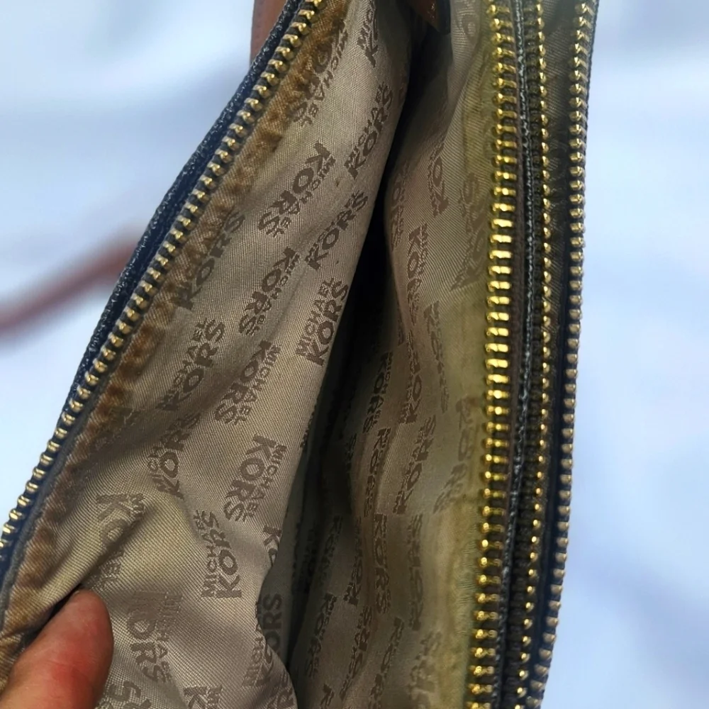 Michael Kors Brown MK Signature Leather Crossbody/Shoulder Bag Two Compartments